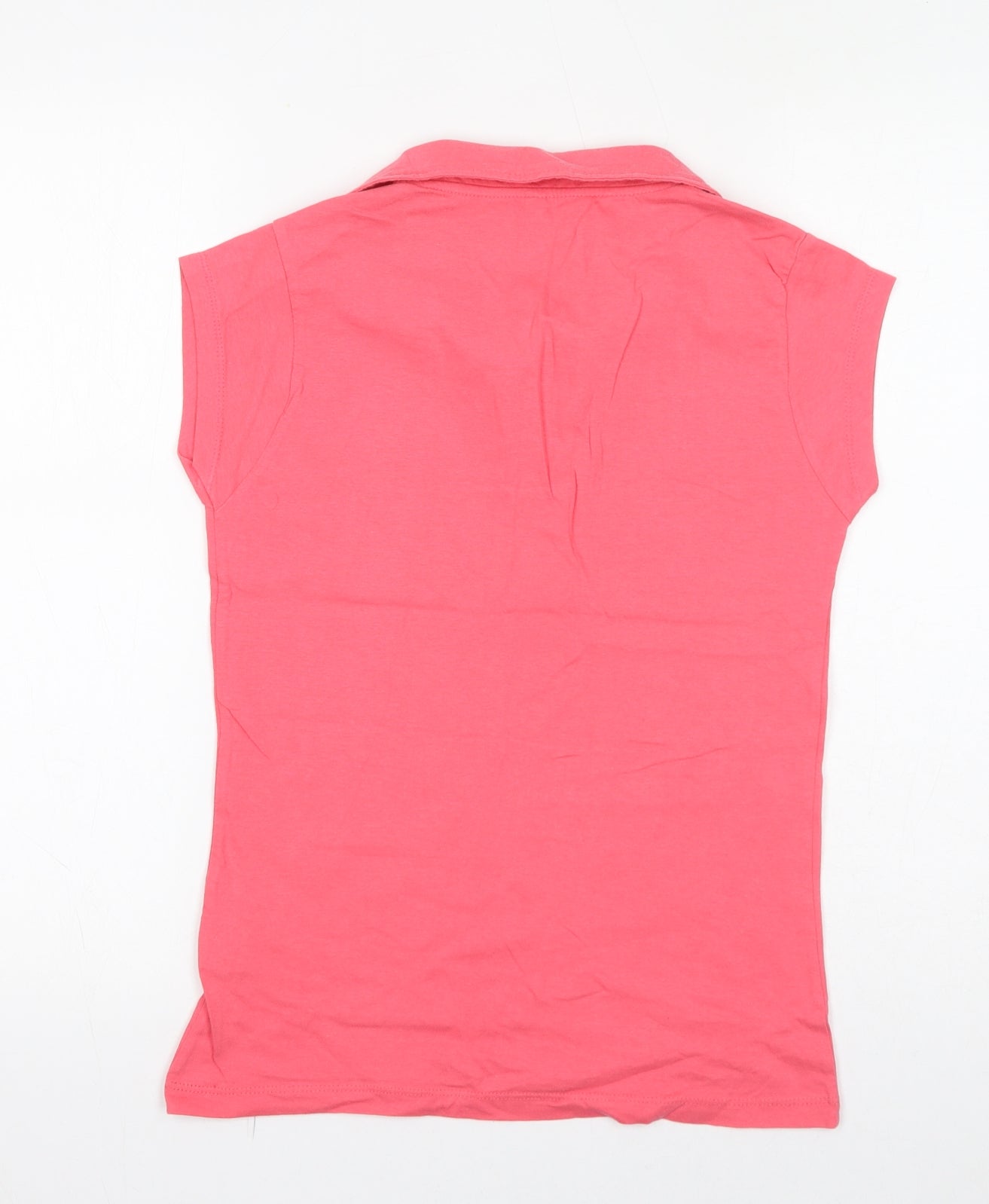 INSIDE Womens Pink 100% Cotton Basic T-Shirt Size L Collared