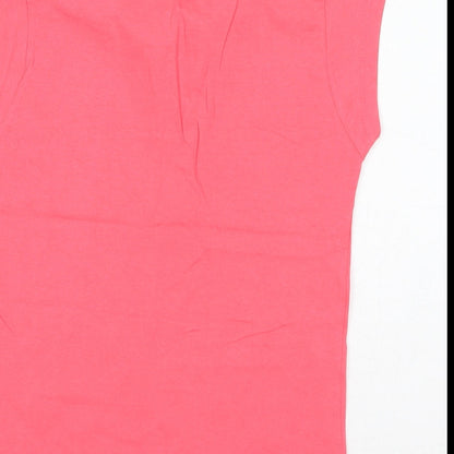 INSIDE Womens Pink 100% Cotton Basic T-Shirt Size L Collared