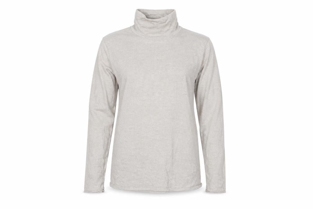 Marks & Spencer Womens Beige High Neck Cotton Pullover Jumper Size 12