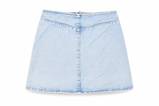 ASOS Womens Blue Cotton A-Line Skirt Size 8 Zip