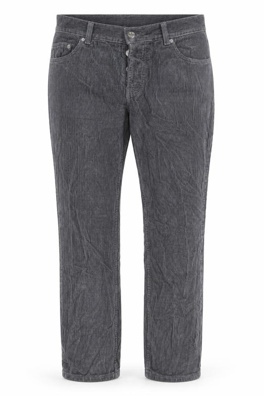 ASOS Womens Grey Cotton Trousers Size 28 in L28 in Regular Button - Pockets, Belt Loops