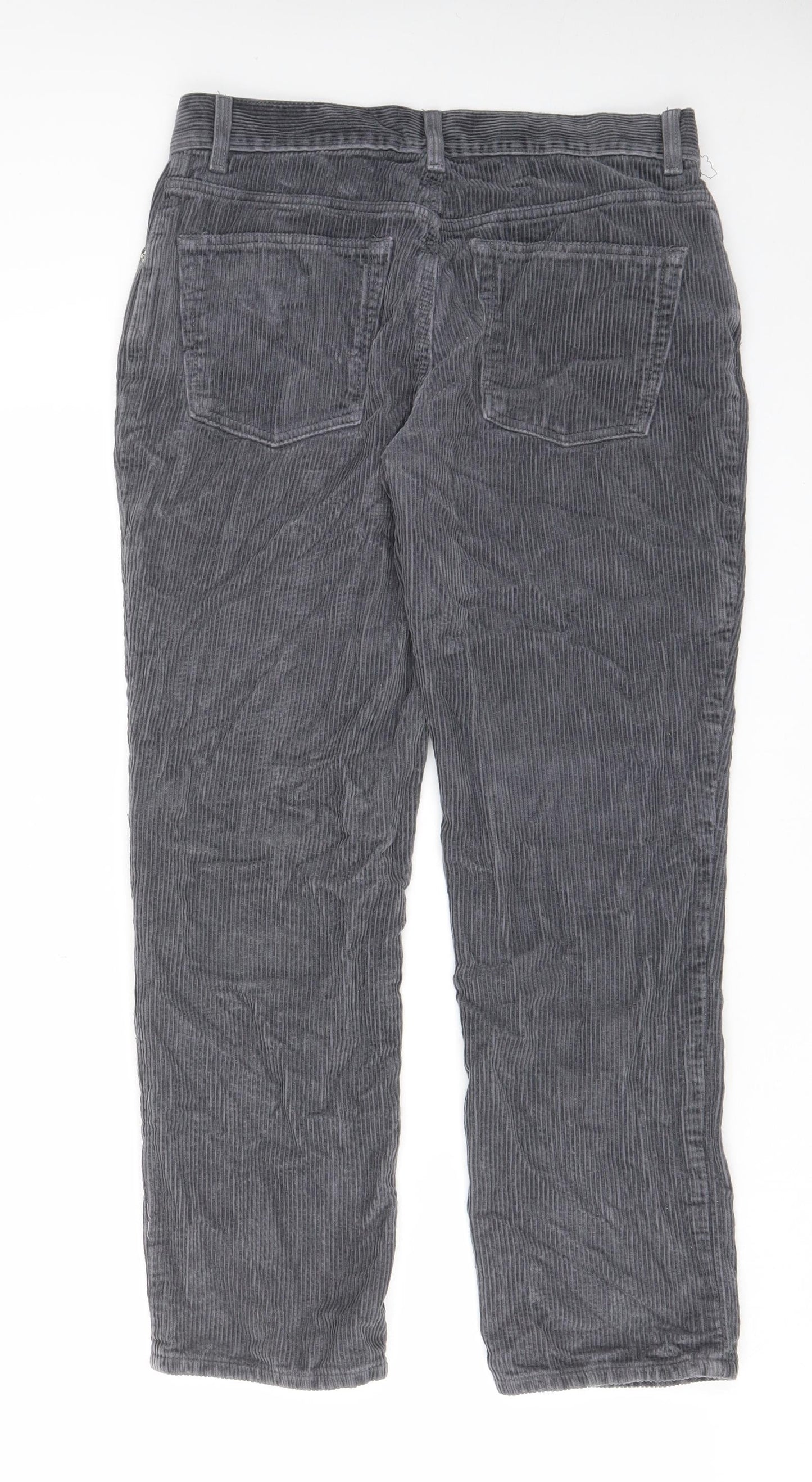 ASOS Womens Grey Cotton Trousers Size 28 in L28 in Regular Button - Pockets, Belt Loops