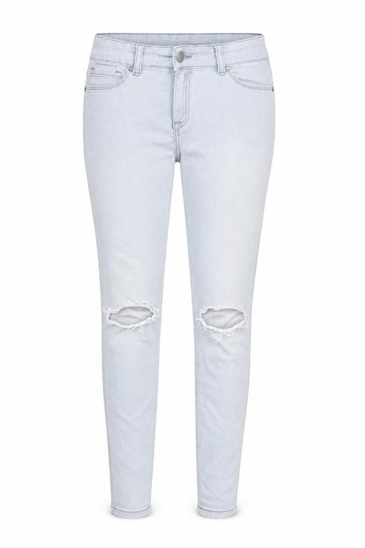 Next Womens Blue Cotton Skinny Jeans Size 10 L26 in Regular Zip - Open knee, Pockets, Belt Loops
