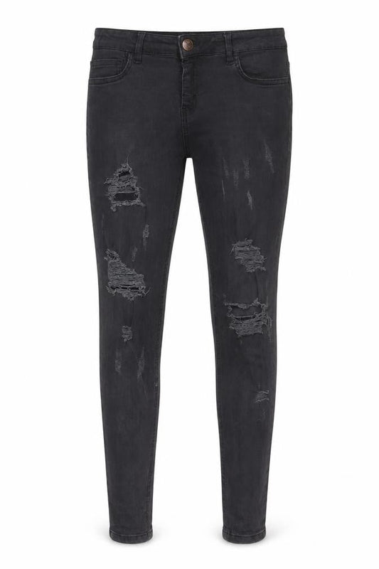 Bee Inspired Womens Black Cotton Skinny Jeans Size 30 in L32 in Regular Zip - Pockets, Belt Loops
