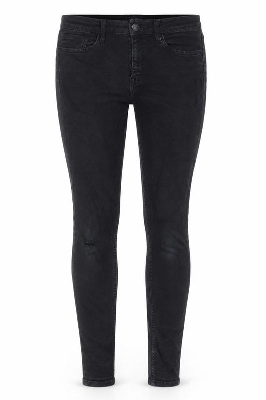 FC Jeans Womens Black Cotton Skinny Jeans Size 10 L30 in Regular Zip - Pockets, Belt Loops