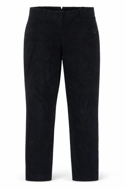 The White Label Womens Blue Cotton Trousers Size 12 L30 in Regular Hook & Eye - Pockets