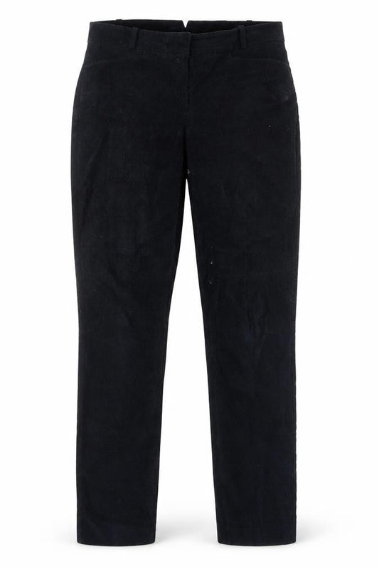The White Label Womens Blue Cotton Trousers Size 12 L30 in Regular Hook & Eye - Pockets