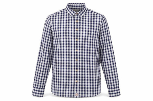 Simon Carter Mens Blue Check Cotton Button-Up Size L Collared Button