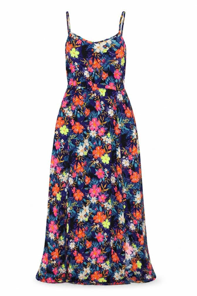 H&M Womens Multicoloured Floral Polyester Maxi Size 8 V-Neck Pullover