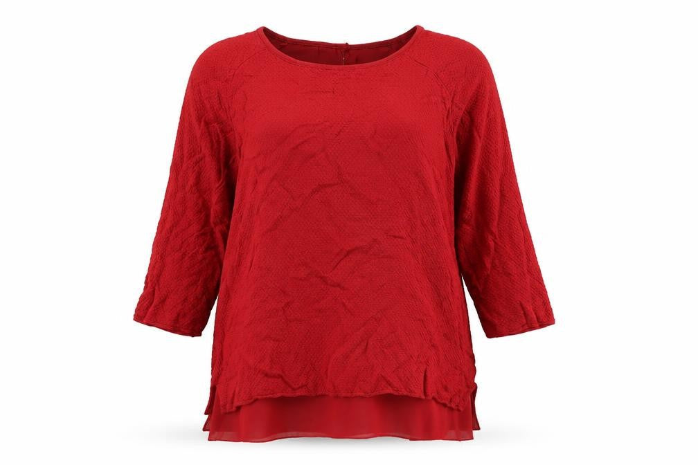 Zara Womens Red Round Neck Acrylic Pullover Jumper Size L