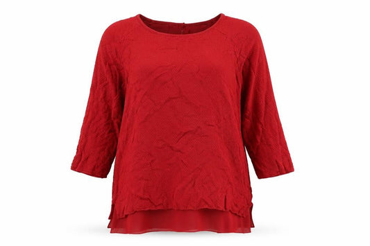 Zara Womens Red Round Neck Acrylic Pullover Jumper Size L