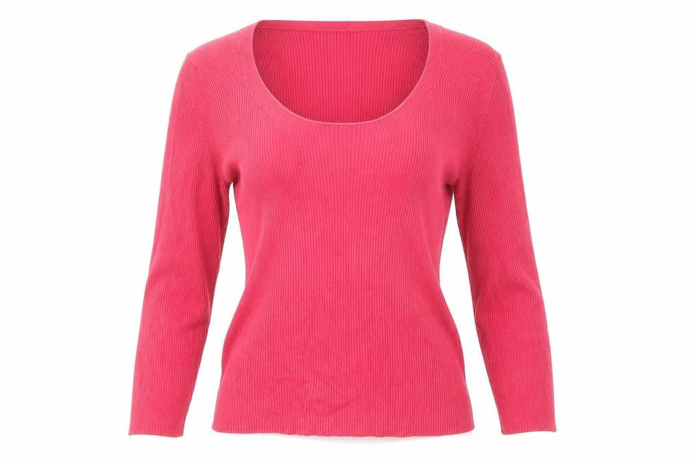 Precis Womens Pink Scoop Neck Viscose Pullover Jumper Size S