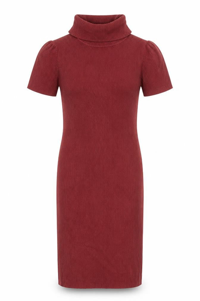 Jessica Simpson Womens Red Cotton Bodycon Size L Roll Neck Pullover