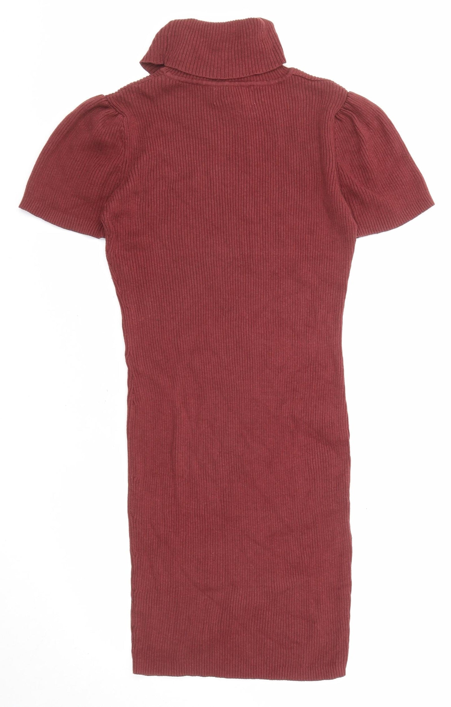 Jessica Simpson Womens Red Cotton Bodycon Size L Roll Neck Pullover