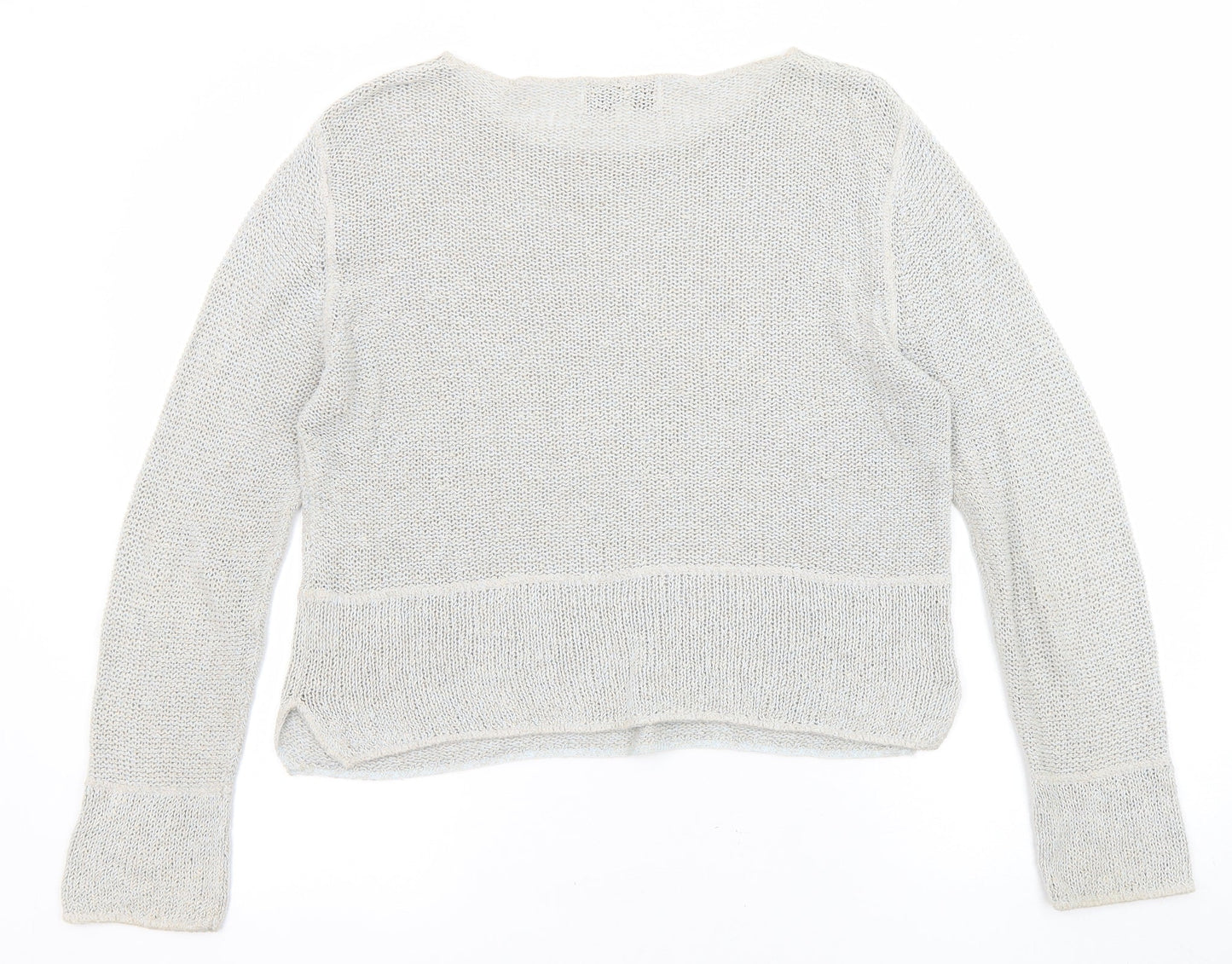 Phase Eight Womens Grey Boat Neck Linen Pullover Jumper Size L