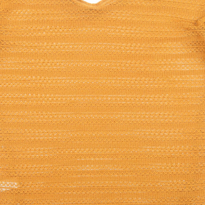 Next Womens Orange V-Neck Polyester Pullover Jumper Size 12