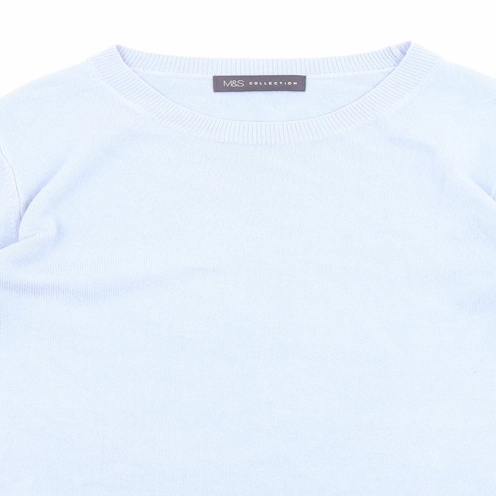 Marks and Spencer Womens Blue Round Neck Acrylic Pullover Jumper Size 10