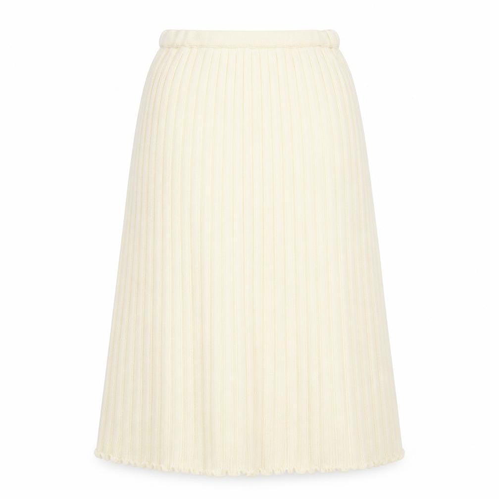 C&A Womens Ivory Acrylic A-Line Skirt Size 12 - Ruffle detail