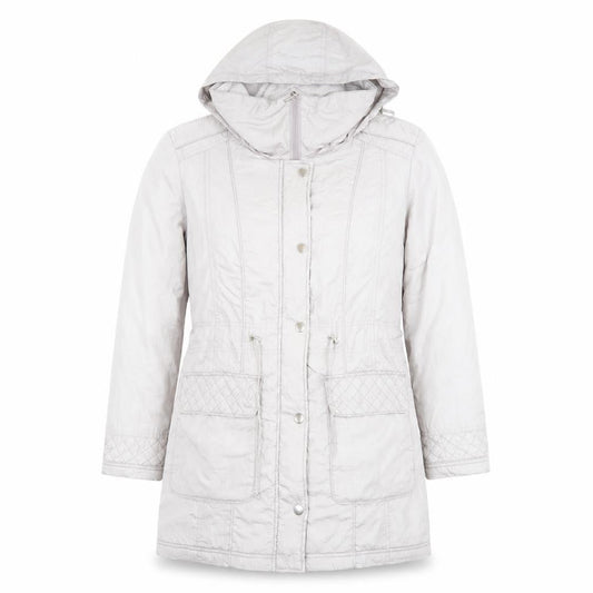 Bonmarché Womens Grey Parka Coat Size 12 Zip - Pockets, Hooded