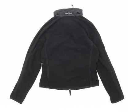 Airfied Womens Black Jacket Size 8 Zip - Jewels, Pockets