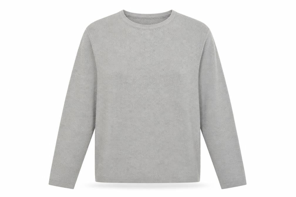 Nines Womens Grey Crew Neck Acrylic Pullover Jumper Size L