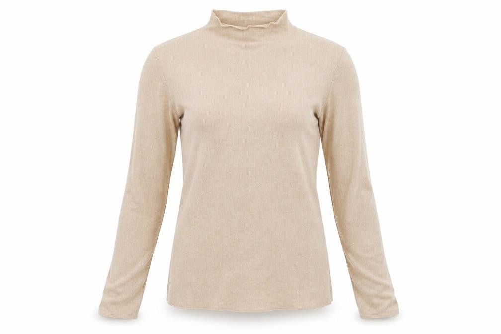 Zara Womens Beige High Neck Acrylic Pullover Jumper Size M