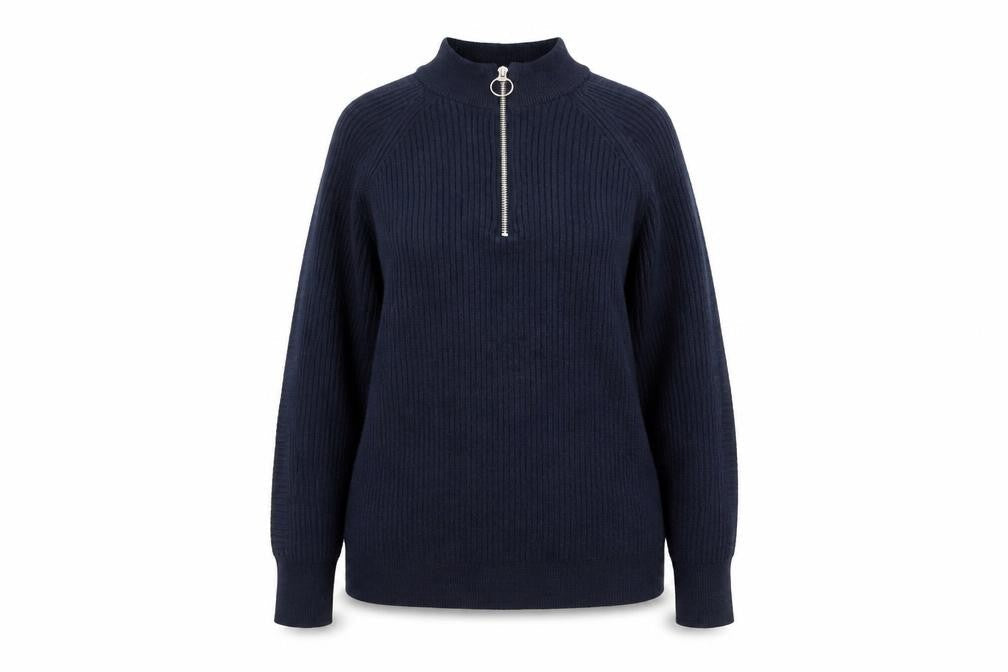 Marks & Spencer Womens Blue Mock Neck Viscose Pullover Jumper Size M