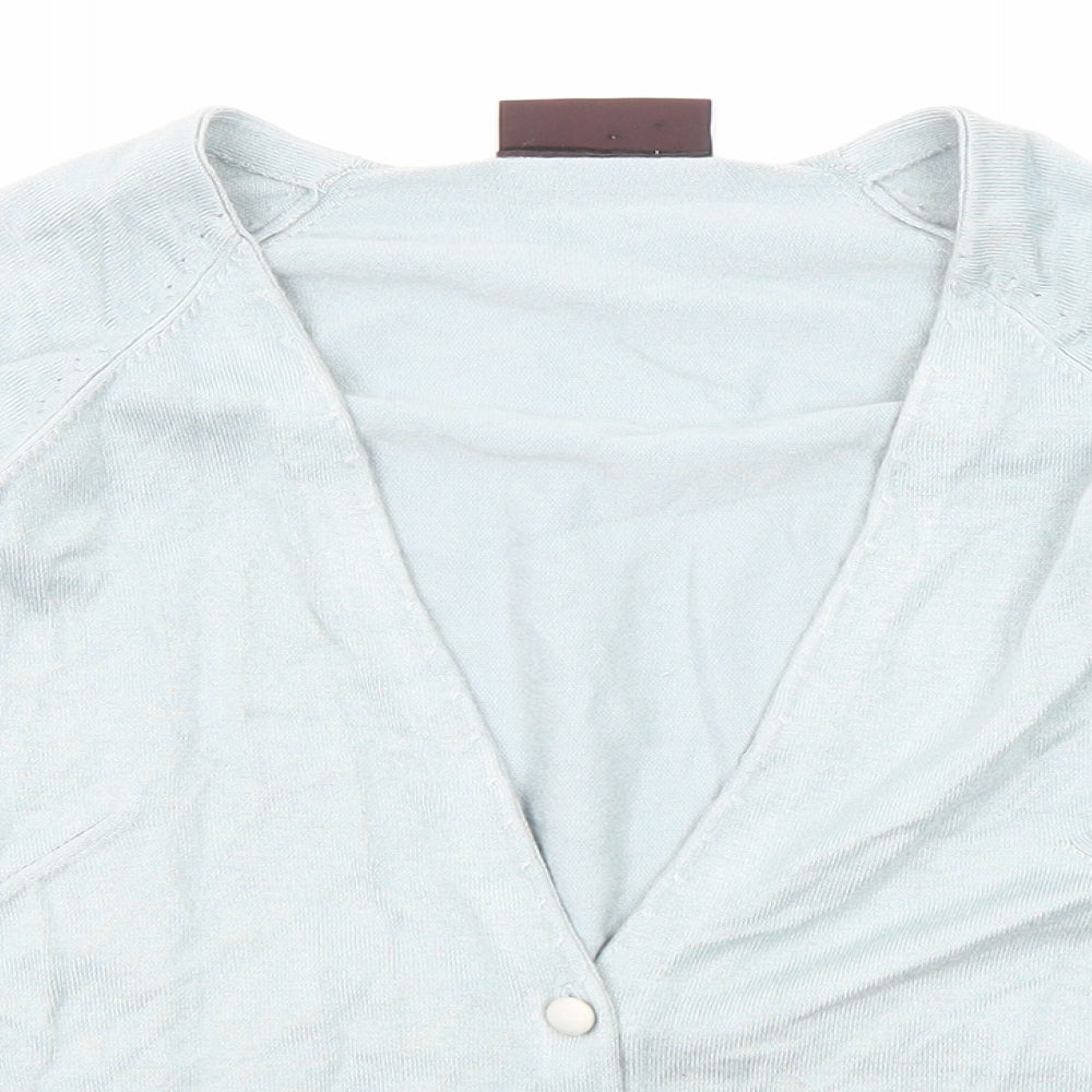 Principles Womens Blue V-Neck Viscose Cardigan Jumper Size 12