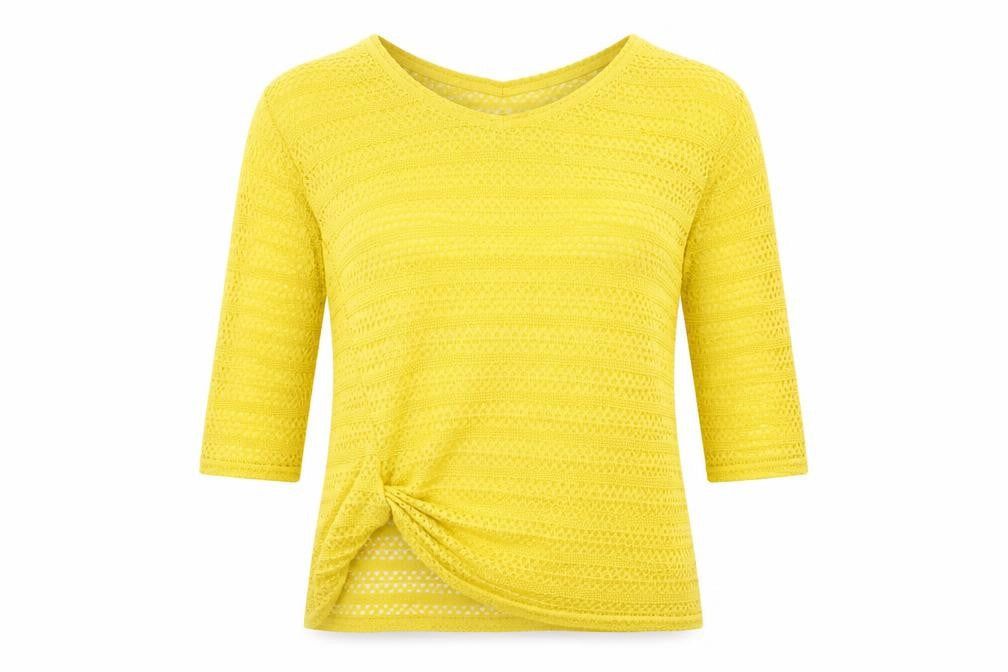 NEXT Womens Yellow V-Neck Polyester Pullover Jumper Size 10 - Front Detail