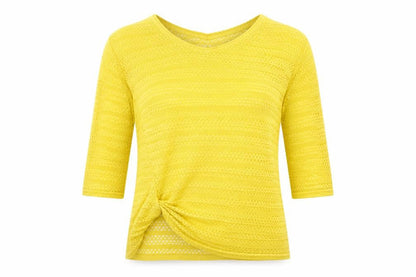 Next Womens Yellow V-Neck Polyester Pullover Jumper Size 10 - Front Detail
