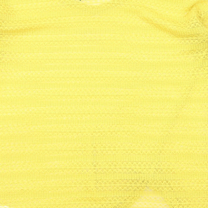 Next Womens Yellow V-Neck Polyester Pullover Jumper Size 10 - Front Detail