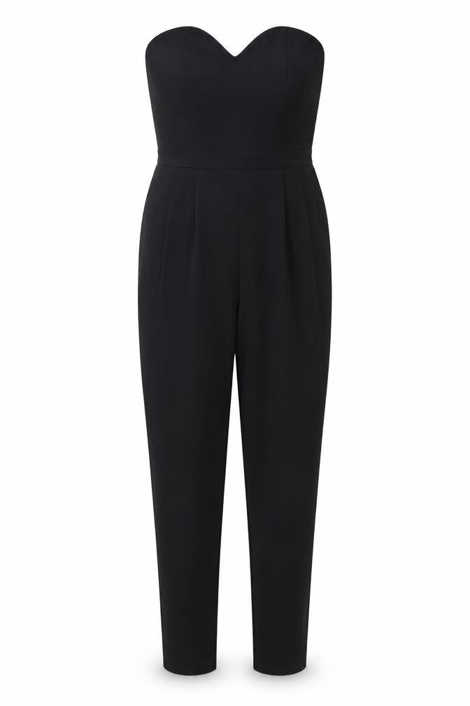 H&M Womens Black Polyester Jumpsuit One-Piece Size 8 L29 in Zip - Elasticated Back