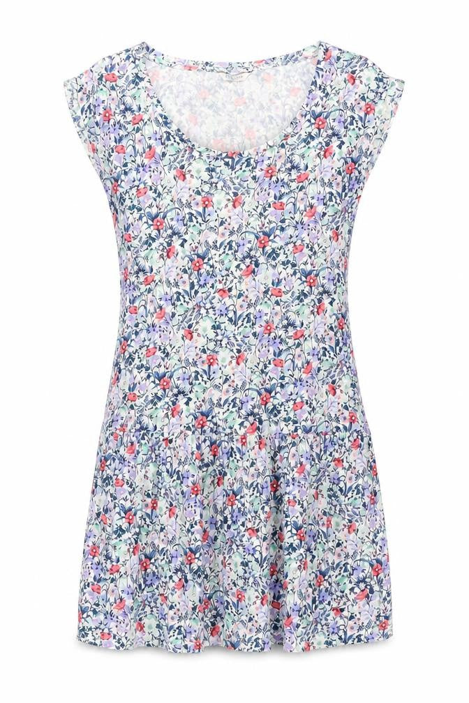 Marks & Spencer Womens Multicoloured Floral Viscose Mini Size 8 Boat Neck Pullover