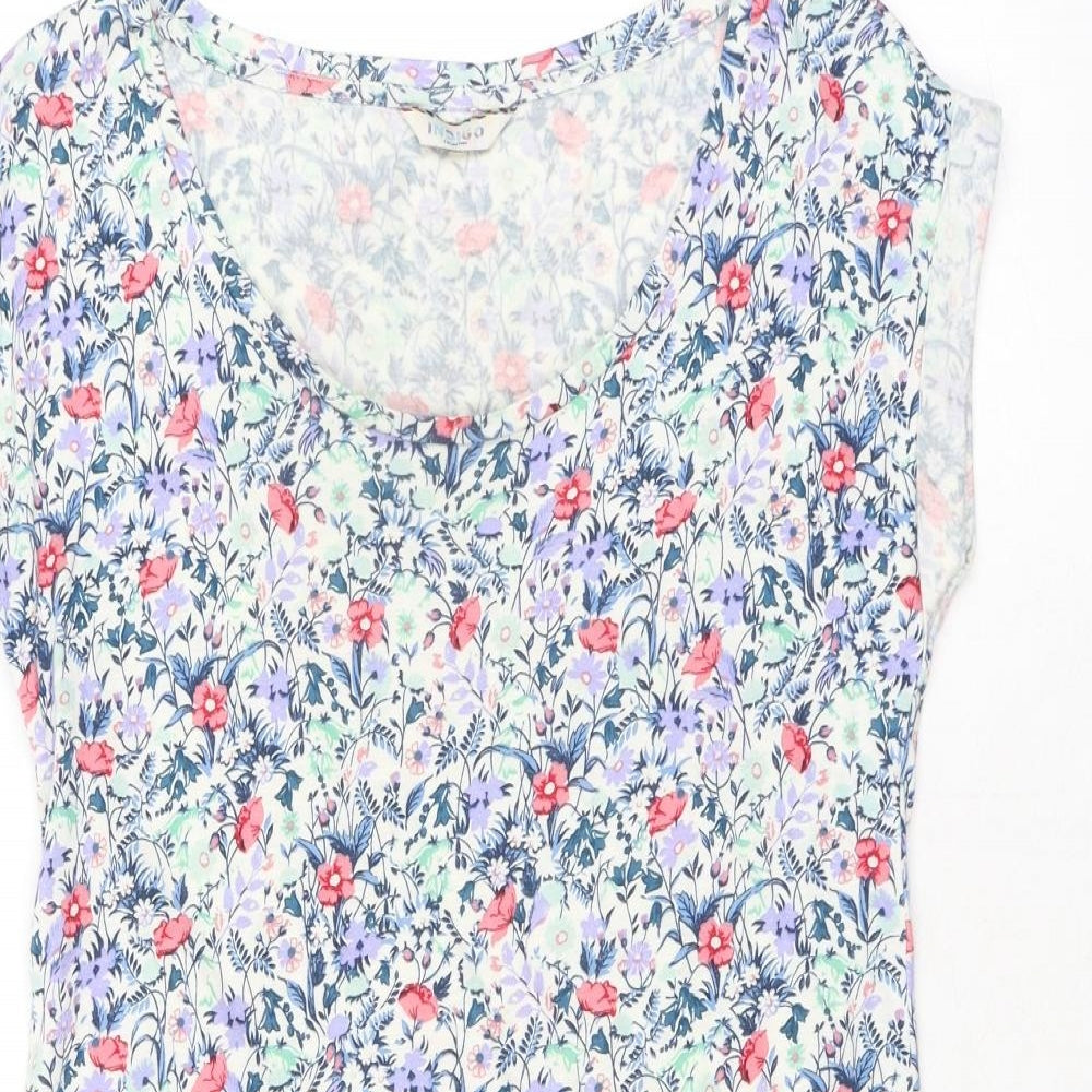 Marks and Spencer Womens Multicoloured Floral Viscose Mini Size 8 Boat Neck Pullover
