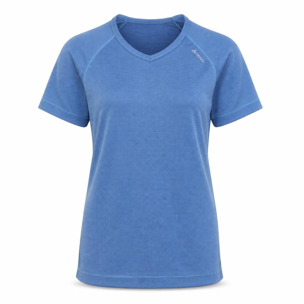 Odlo Womens Blue Polyester Pullover T-Shirt Size L Round Neck Pullover