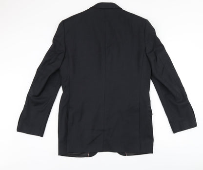 Howick Tailored Mens Black Polyester Jacket Suit Jacket Size 38 Regular