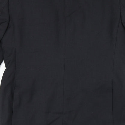 Howick Tailored Mens Black Polyester Jacket Suit Jacket Size 38 Regular