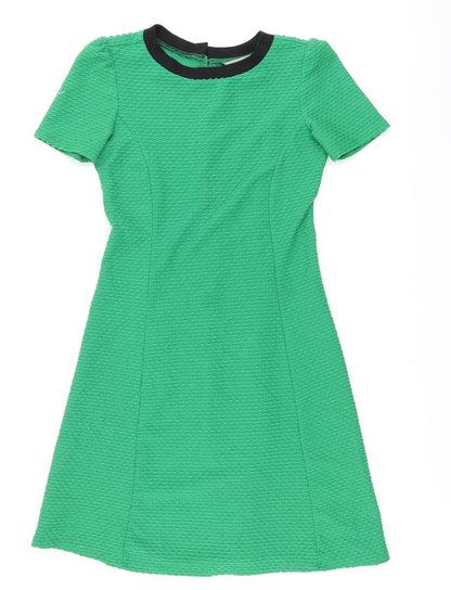 Dorothy Perkins Womens Green Polyester A-Line Size 6 Round Neck Pullover