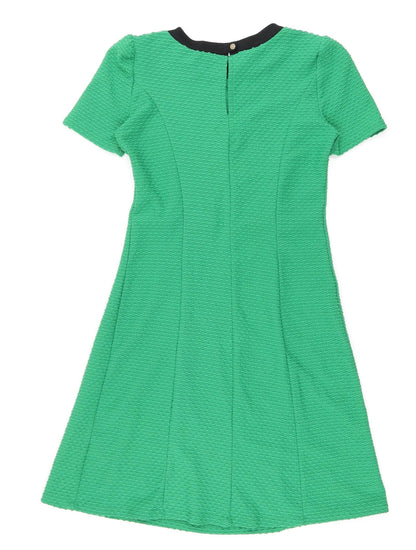 Dorothy Perkins Womens Green Polyester A-Line Size 6 Round Neck Pullover