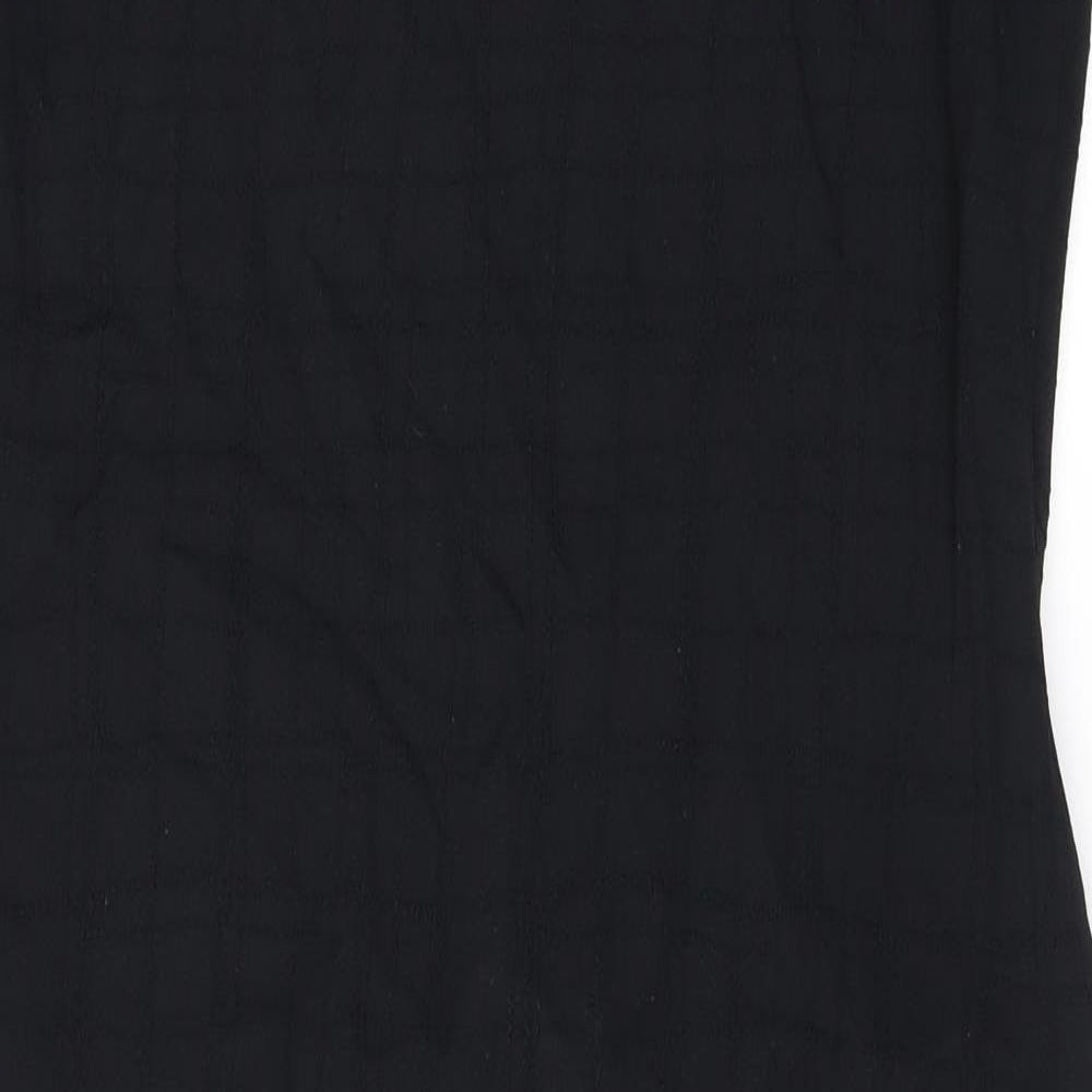 Wallis Womens Black Polyester Bodycon Size 14 Round Neck Zip