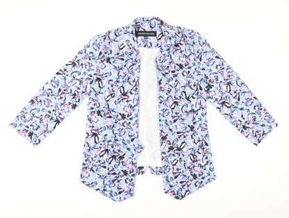 Warehouse Womens Blue Floral Jacket Size 8