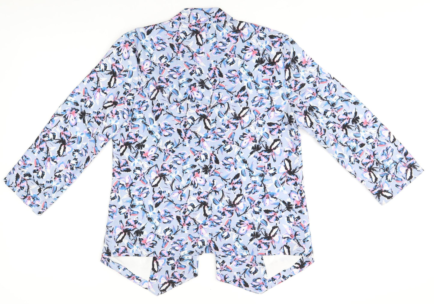 Warehouse Womens Blue Floral Jacket Size 8