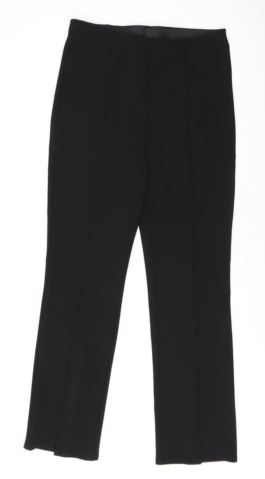 H&M Womens Black Polyester Dress Pants Trousers Size L L29.5 in Regular - Split Flare