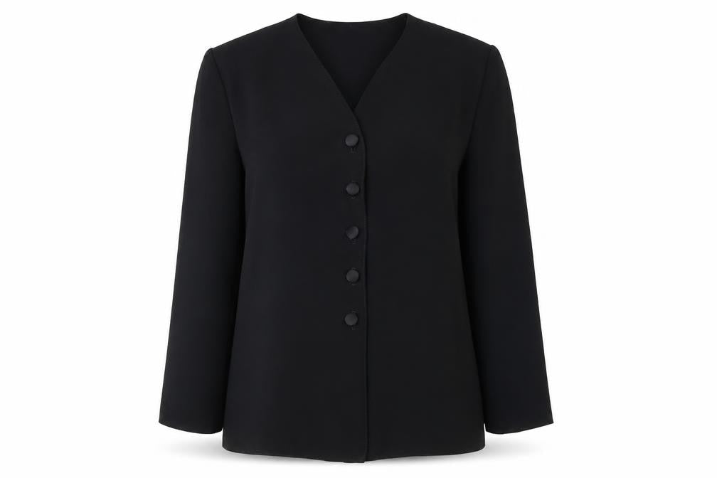 Your Sixth Sense Womens Black Polyester Basic Button-Up Size 12 V-Neck