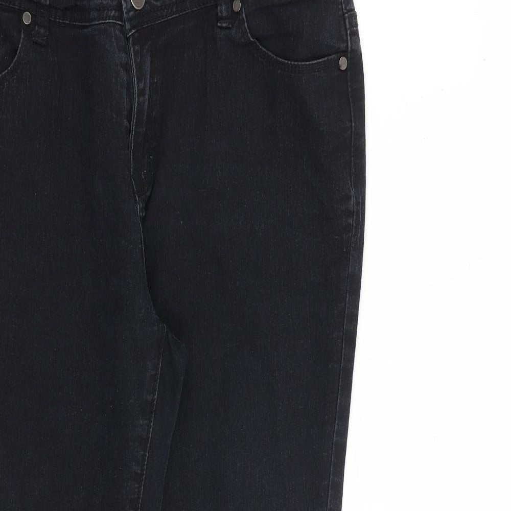 Denim & Co. Womens Black Cotton Skinny Jeans Size 14 L26 in Regular Zip