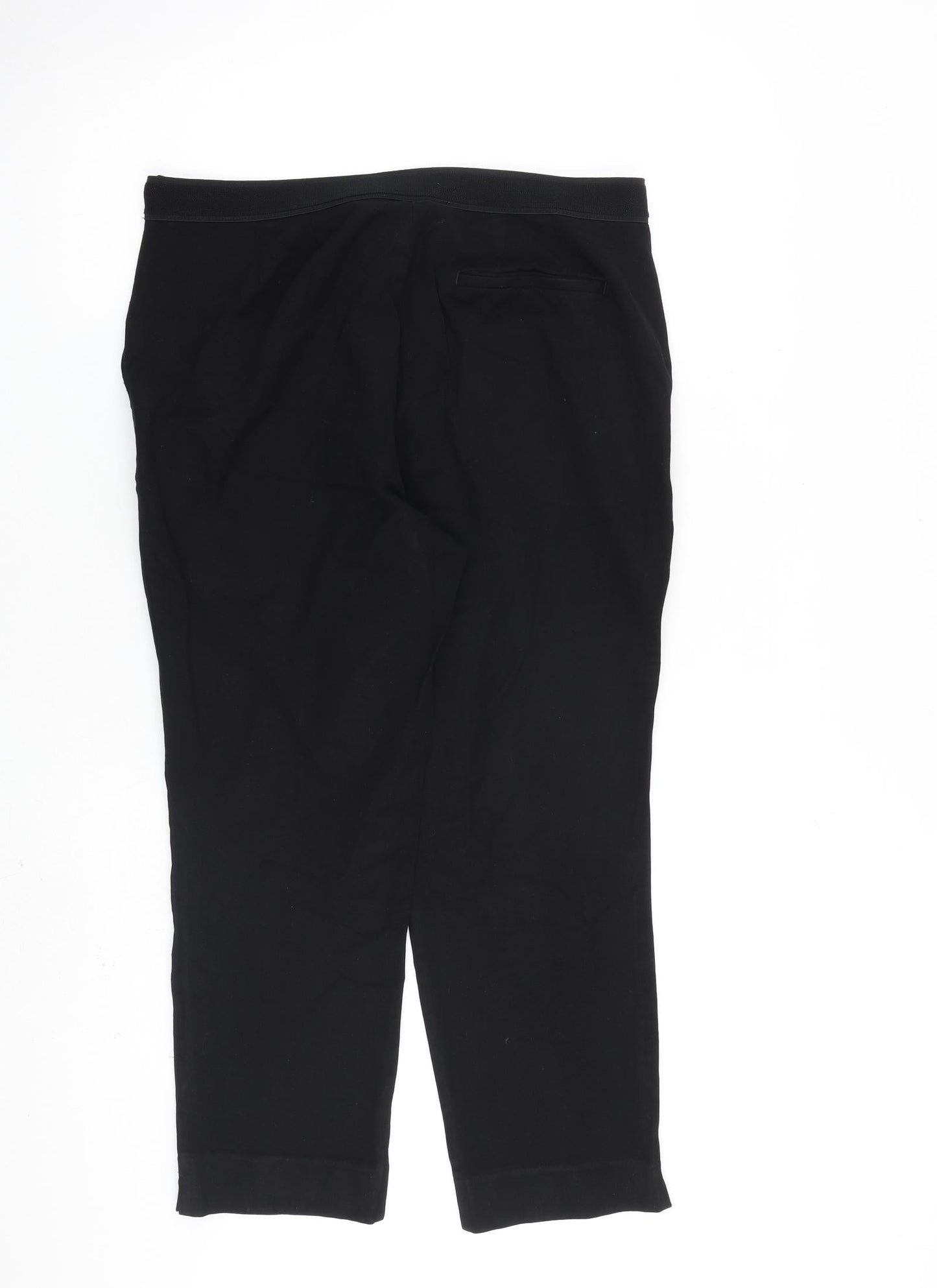 Marks and Spencer Womens Black Viscose Carrot Trousers Size 14 L24 in Regular Zip