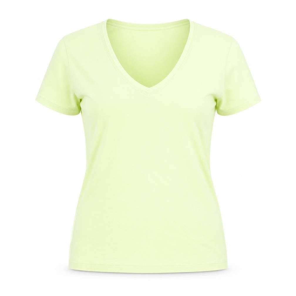 Marks & Spencer Womens Yellow 100% Cotton Basic T-Shirt Size 6 V-Neck