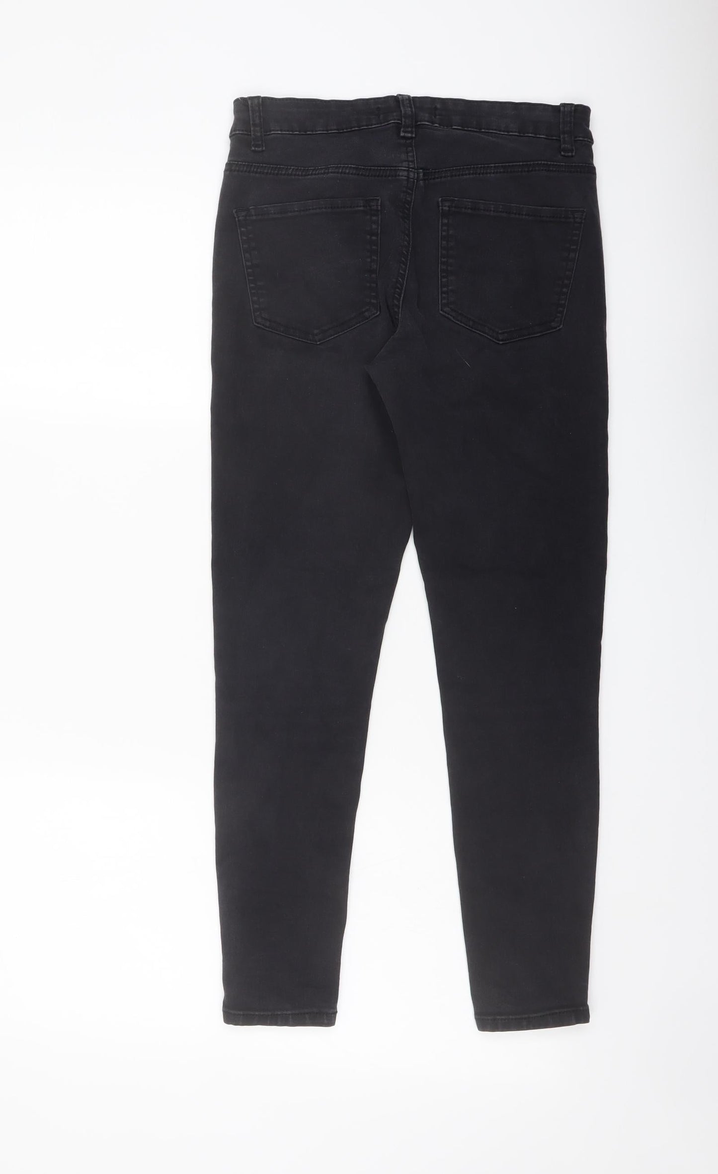 Denim & Co. Womens Grey Cotton Skinny Jeans Size 10 L25 in Regular Button