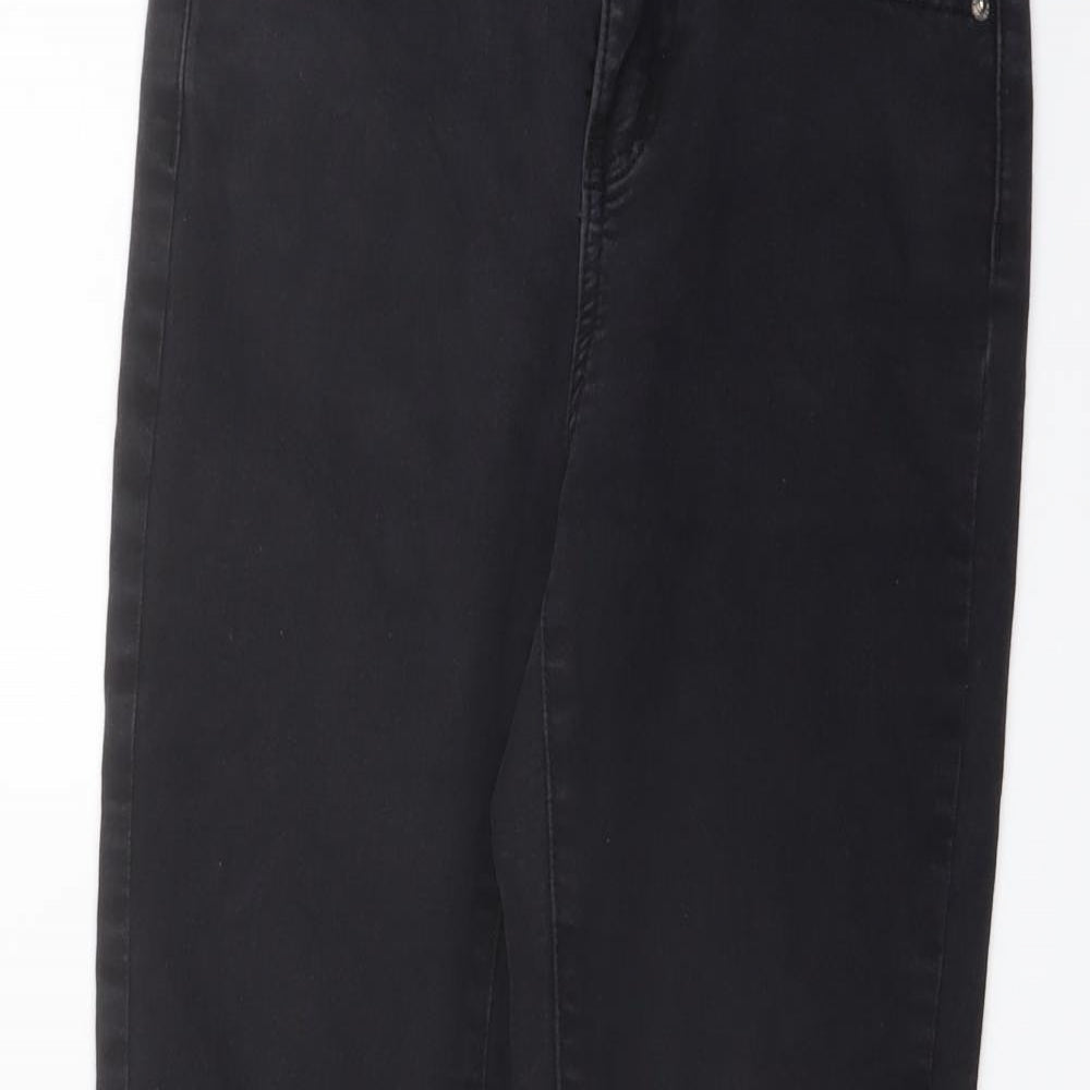 Denim & Co. Womens Grey Cotton Skinny Jeans Size 10 L25 in Regular Button