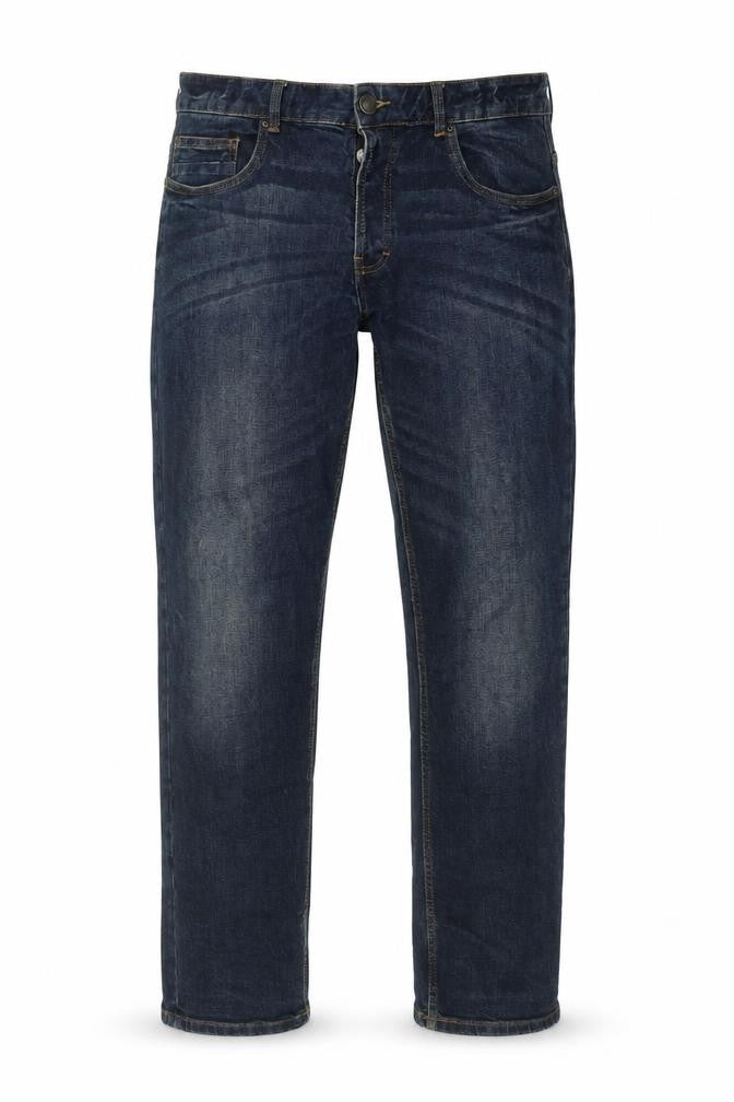 Authentic Mens Blue Cotton Straight Jeans Size 32 in L32 in Slim Button